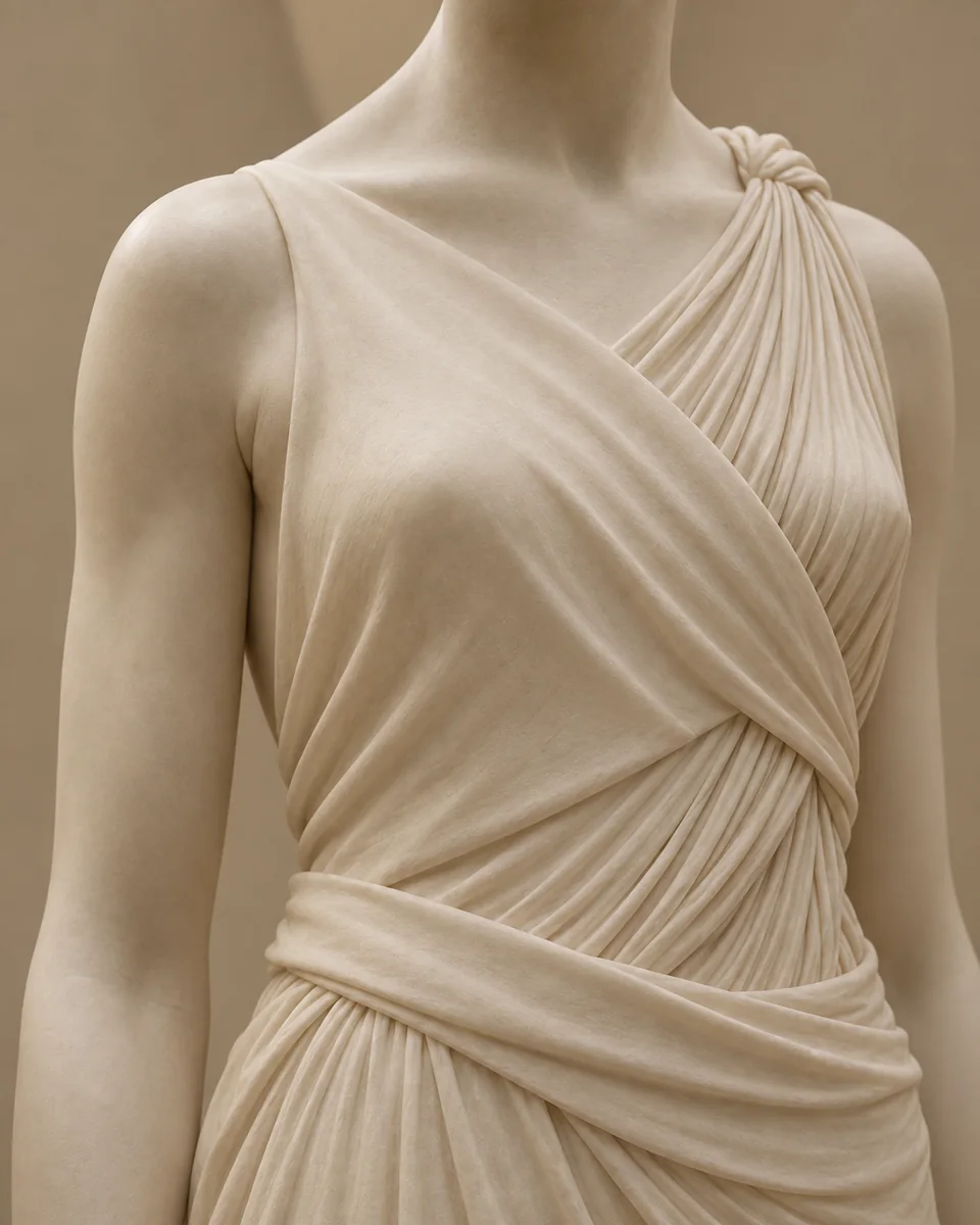 Sculpture in two layers of drapery - lift with augmentation
