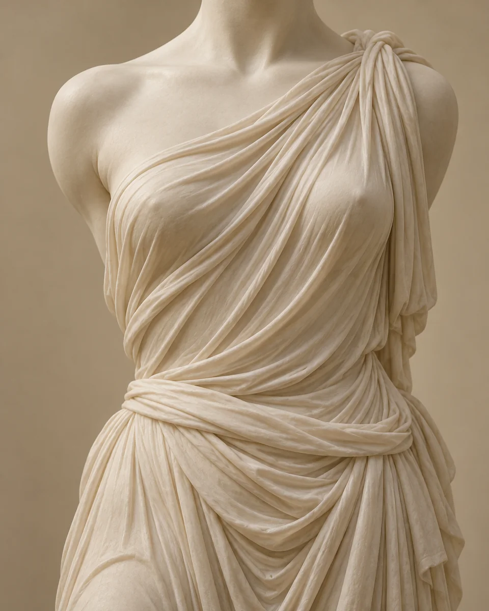 Sculpture with complex layered drapery - complex corrections