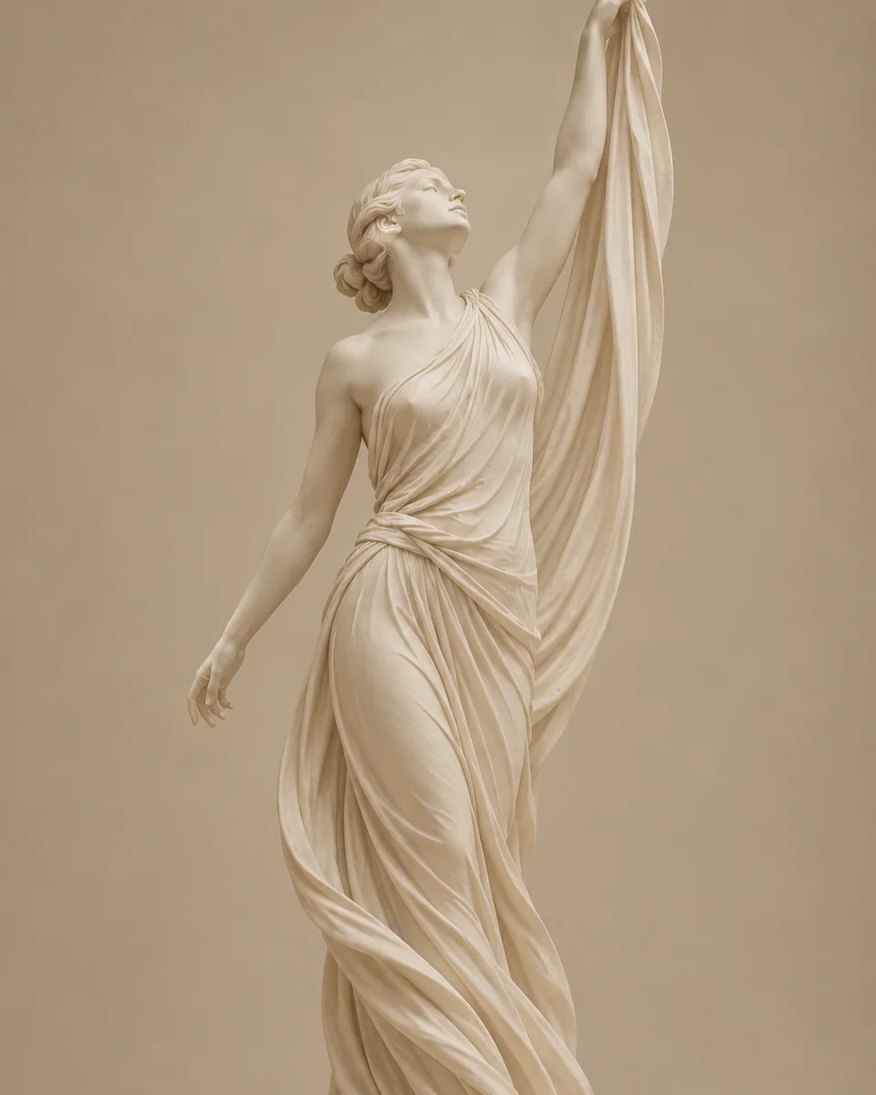 Sculpture with rising drapery - breast lift